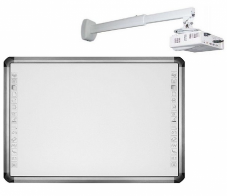 Комплект широкоформатной интерактивной доски Newline R5-900E (92 дюйма, с керамическим покрытием) и короткофокусного проектора Optoma W308STe