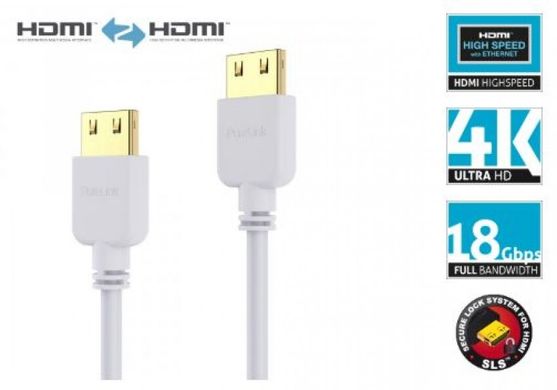 Кабель PI0501-010 HDMI Cable - PureInstall - Slim 1,00m - White