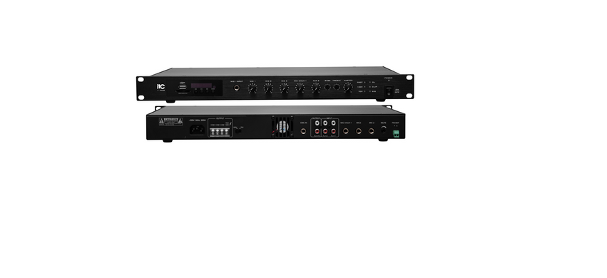 T-240TB RMS240W мікшируючий підсилювач з USB/SD/FM TUNER/BT, 1EMC, 2AUX, 4Phonejack mic входи