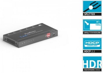 Сплиттер/даунскейлер HDMI 1x4, 4K (60Hz 4:4:4) PT-SP-HD14D